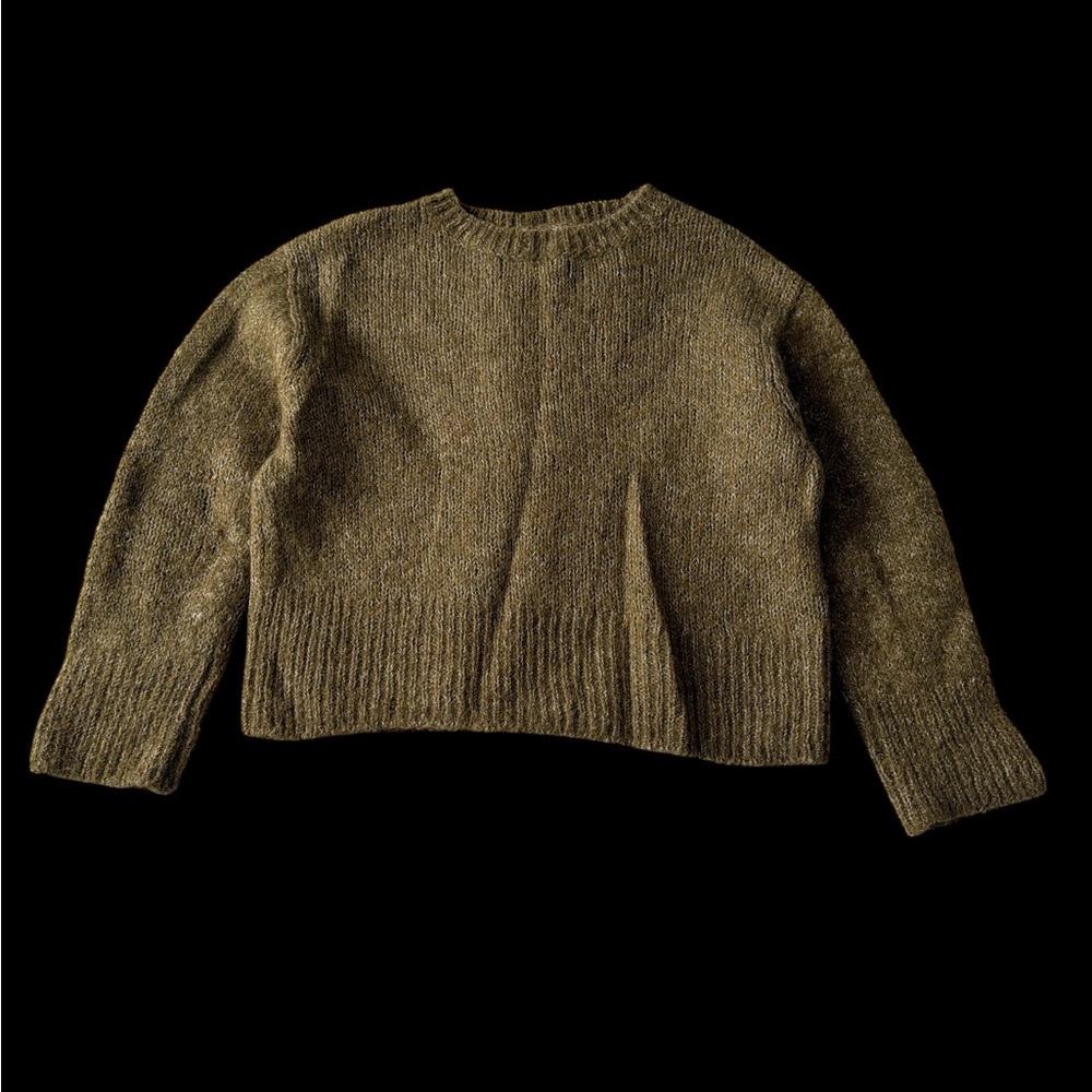 H&M Khaki wool Crew Neck Sweater
